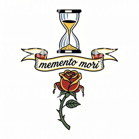 Memento Mori Timglas Tatueringsdesign