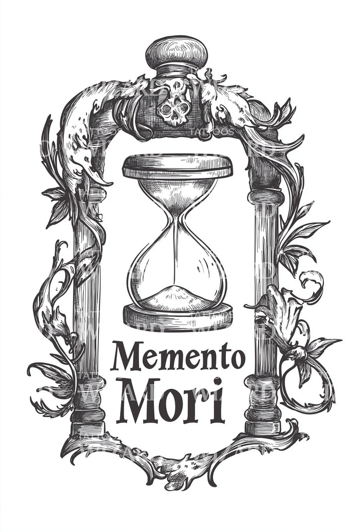 Memento Mori Hourglass Tattoo Design Tattoos Wizard Designs memento-mori-hourglass-tattoo-design-tattoos-wizard-designs