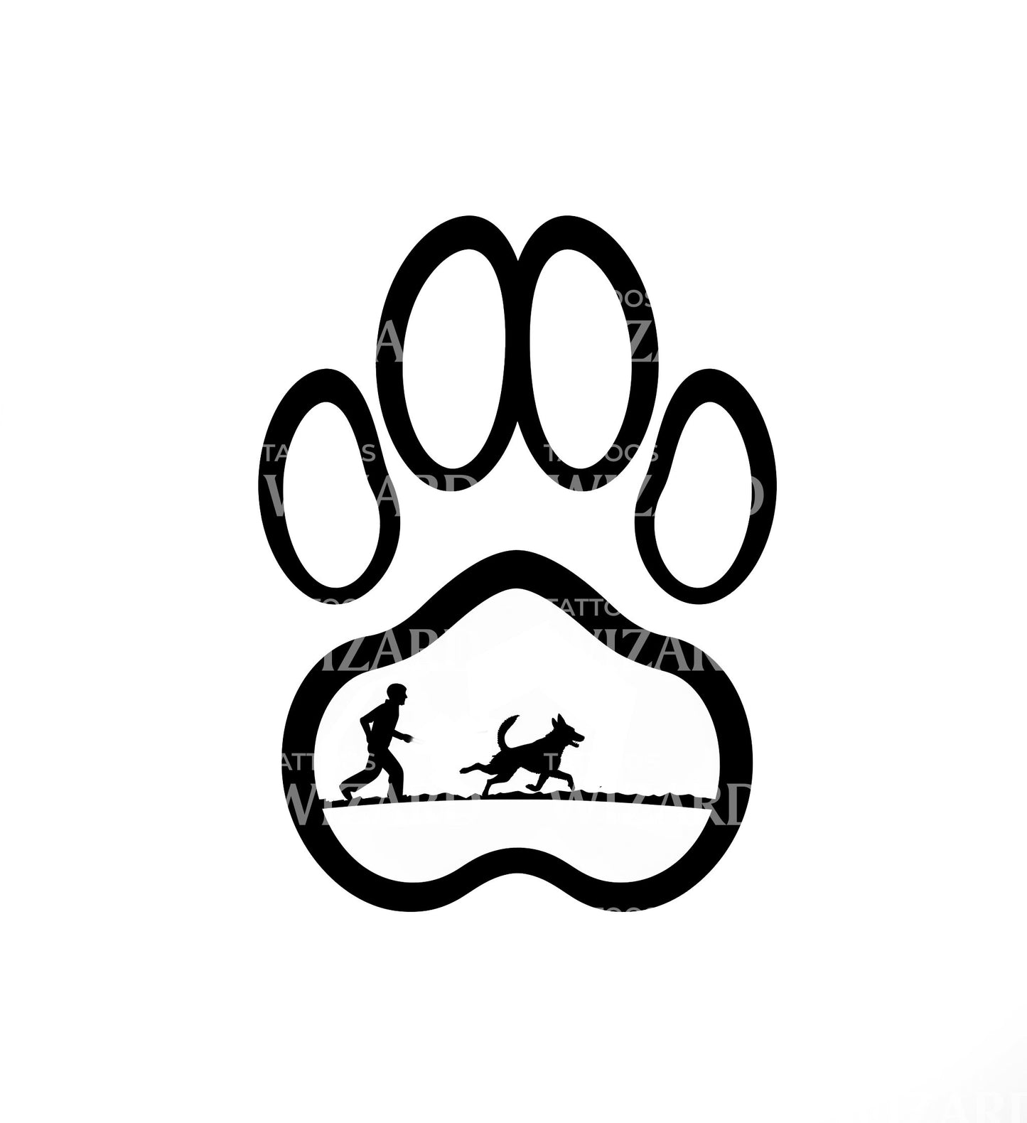 Memories of My Dog Memorial Paw Print Tattoo Idea