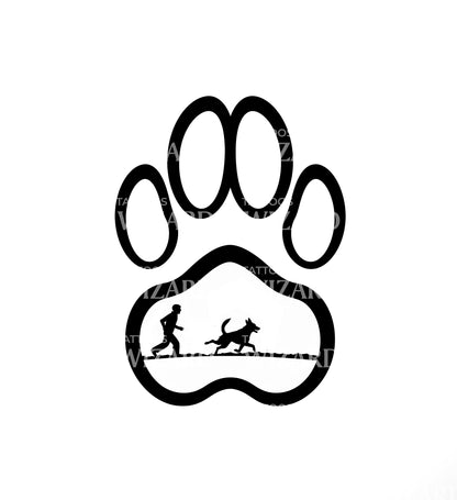 Memories of My Dog Memorial Paw Print Tattoo Idea