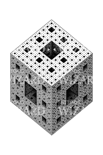 Menger Süngeri Fraktal Küp Dövmesi