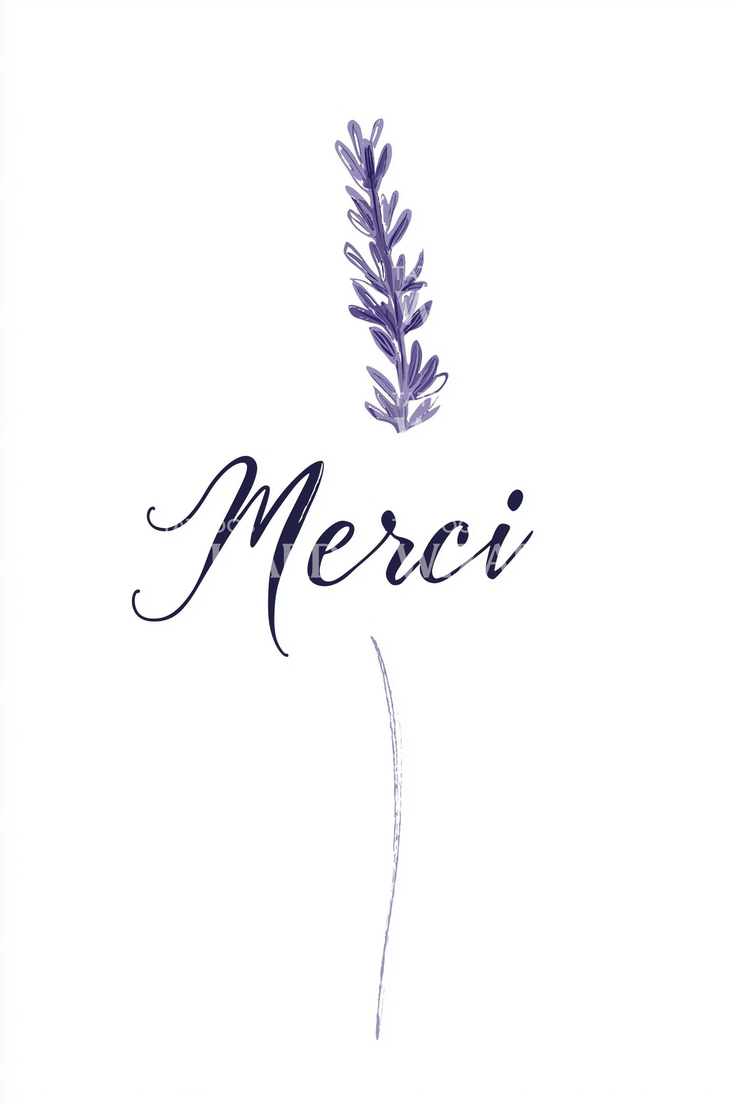 Merci Single Lavender Tattoo Idea