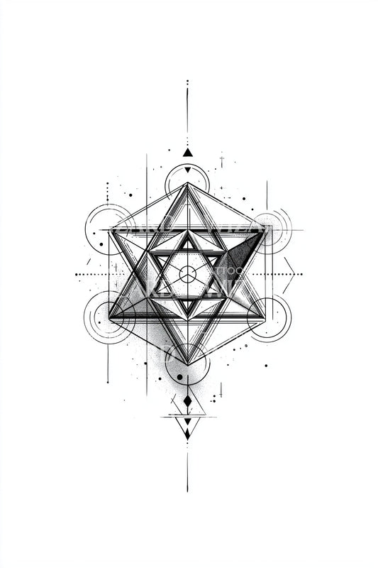 Merkaba hvězda tetování design