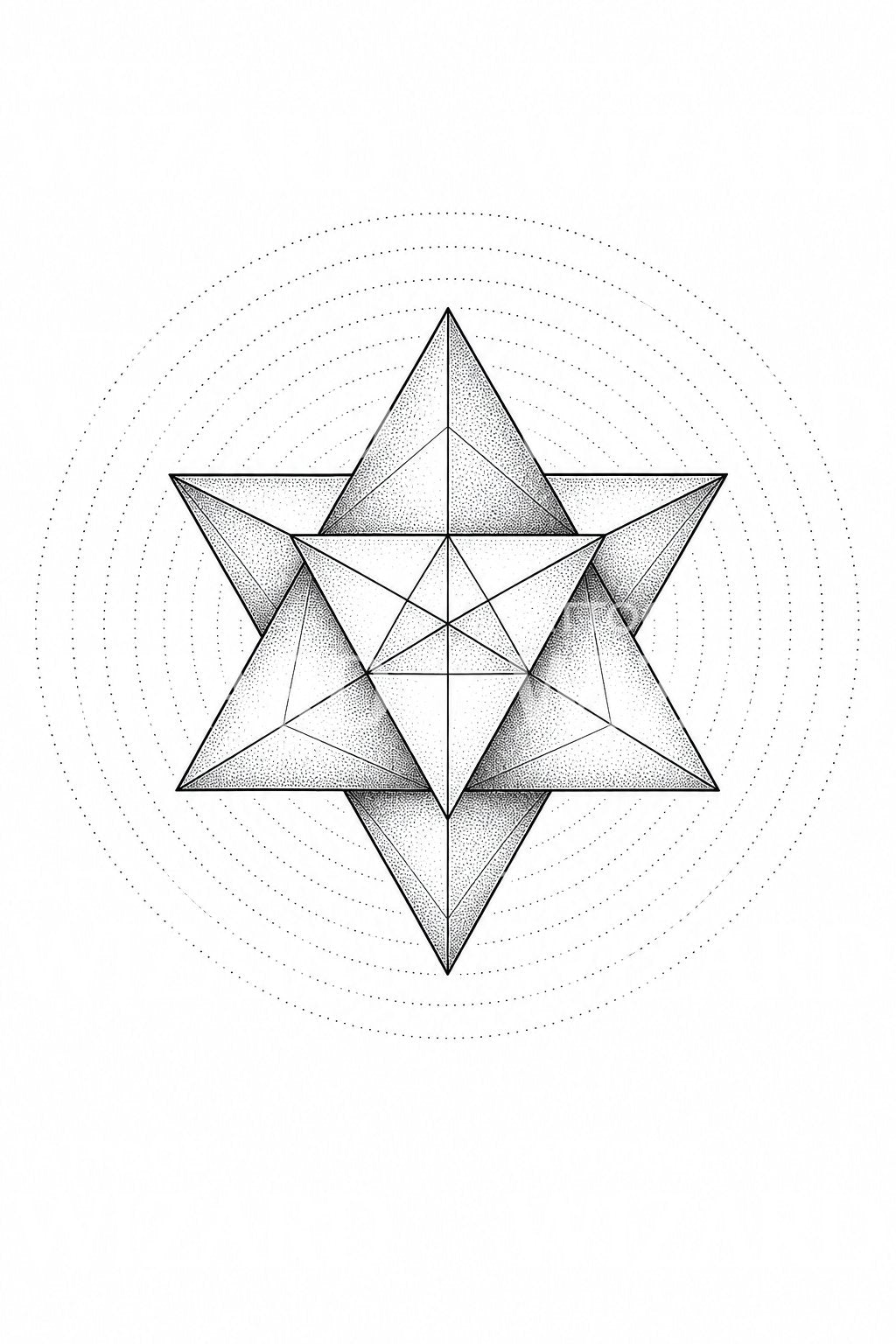 Tetovací design Merkaba hvězdný tetraedr