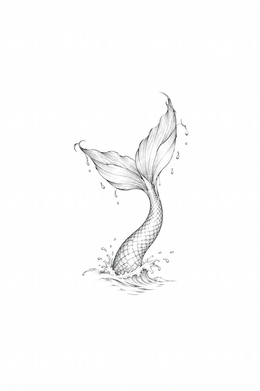 Mermaid Tail Splash Tattoo Idea