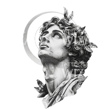 Mesmerizing Apollo God Tattoo Design
