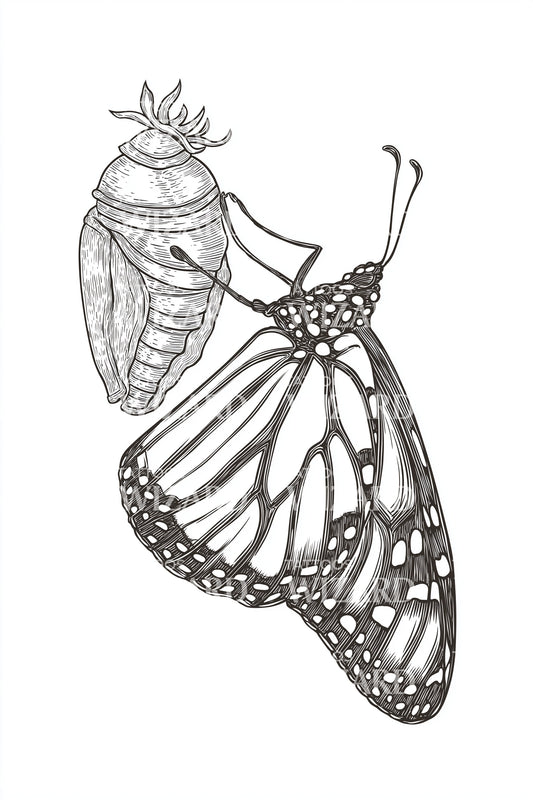 Metamorphosis Butterfly Tattoo Design