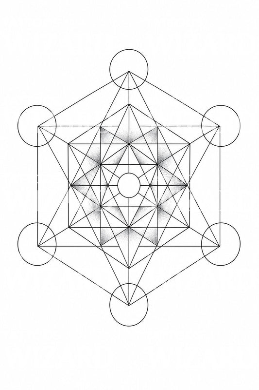 Modèle de tatouage Cube de Métatron en géométrie sacrée