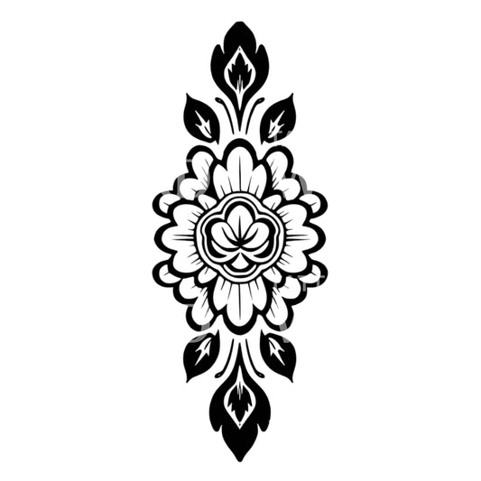 European Traditional Flowers Tattoo Design