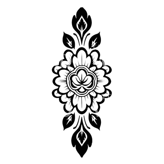 European Traditional Flowers Tattoo Design