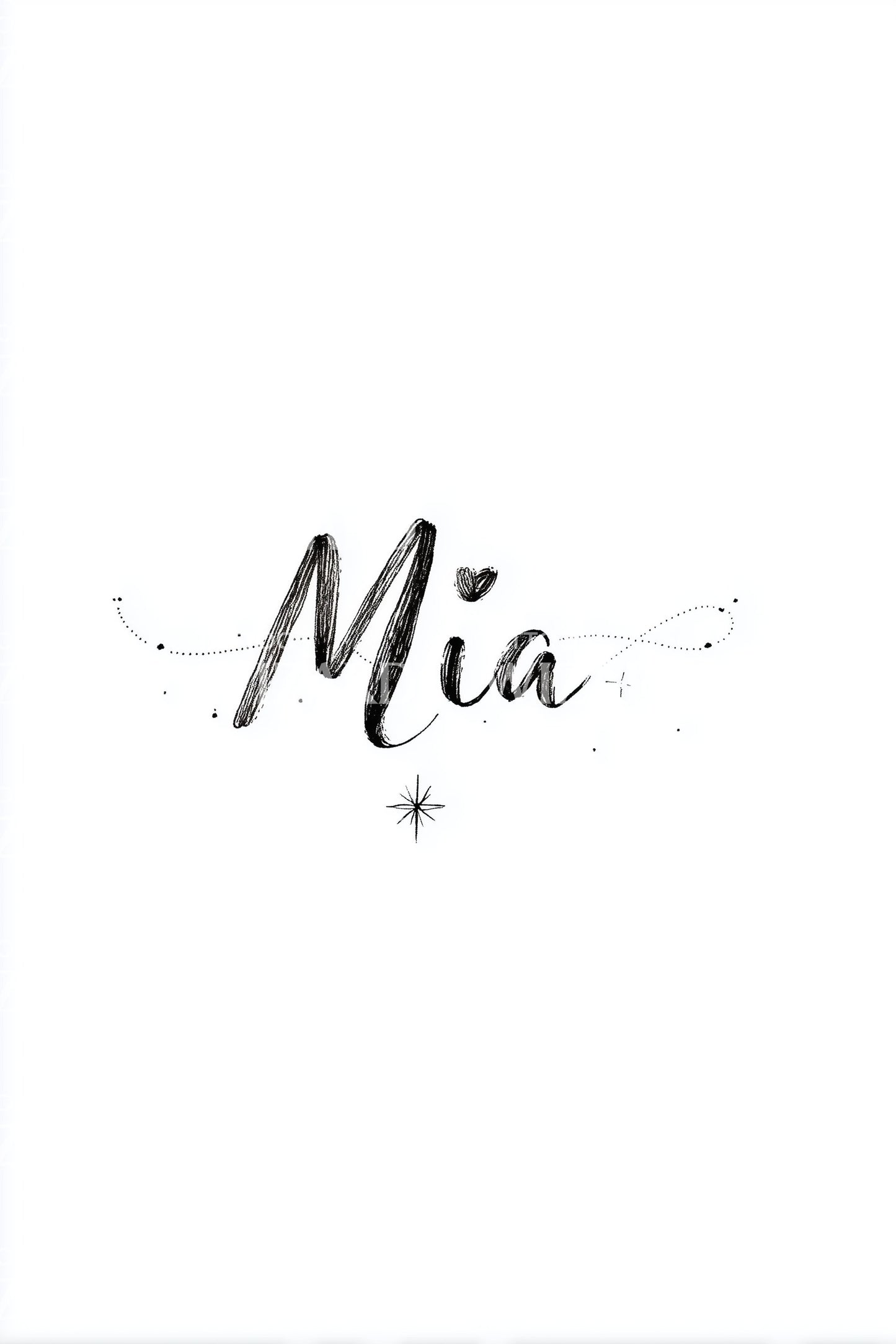 Mia Minimal Star Tattoo Design