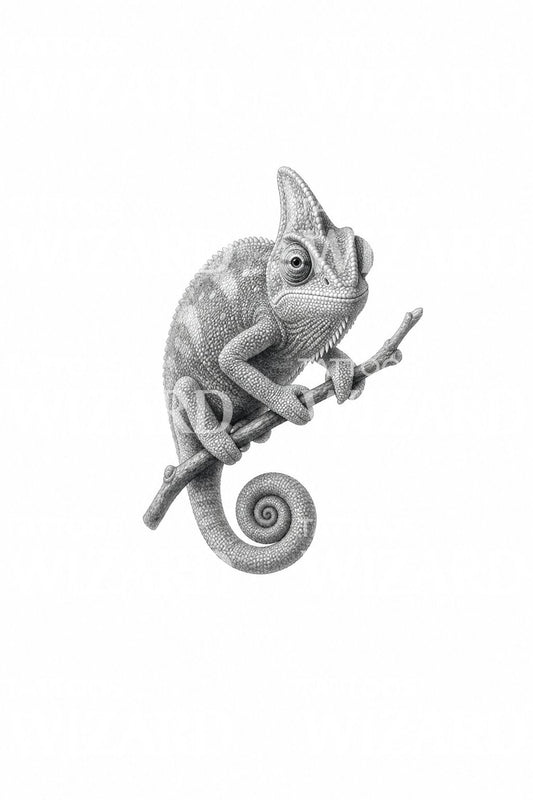 Idée de tatouage caméléon en micro réalisme