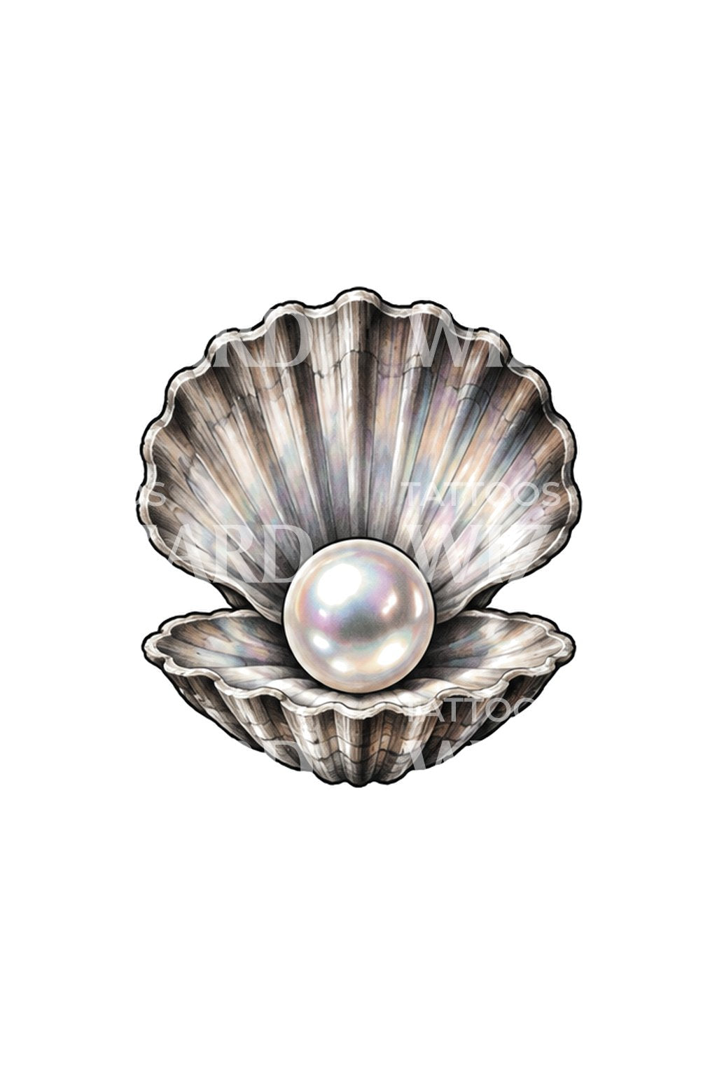 Micro Realism Pearl in Open Shell Tattoo Idea