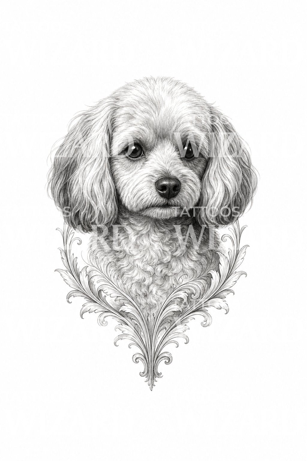 Micro Realism Puppy Portrait Tattoo Design