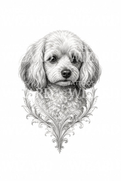 Micro Realism Puppy Portrait Tattoo Design