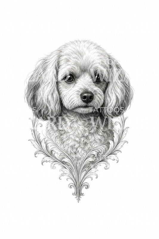 Micro Realism Puppy Portrait Tattoo Design