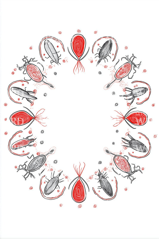 Microbe Mandala Ring Tattoo Design