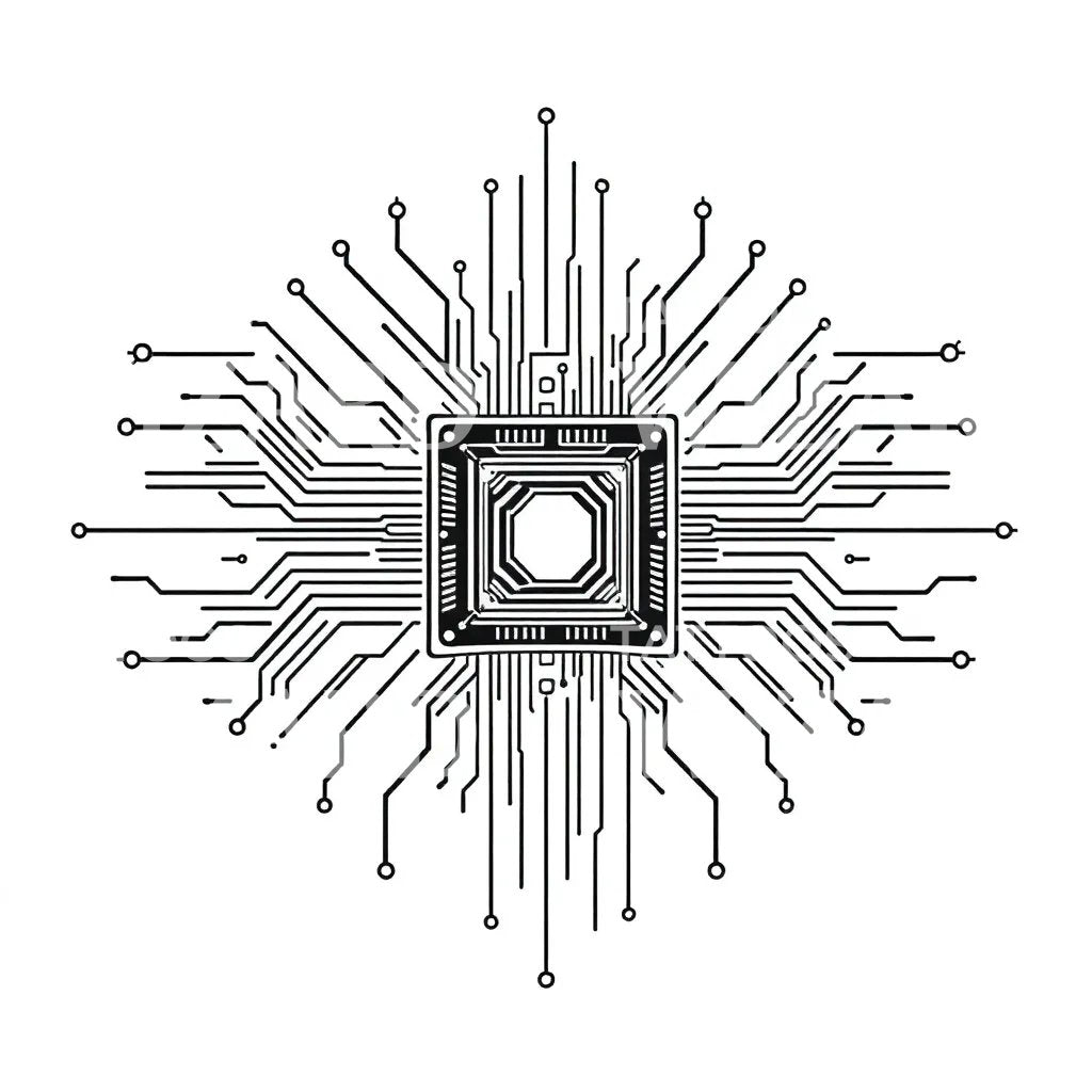 Microchip Circuit Tattoo Design