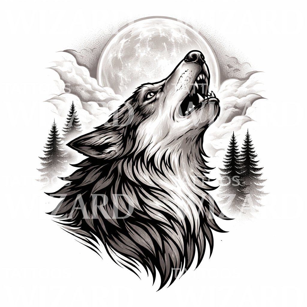 Midnight Howler Tattoo Design – Tattoos Wizard Designs