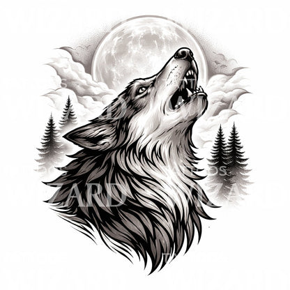 Midnight Howler Tattoo Design