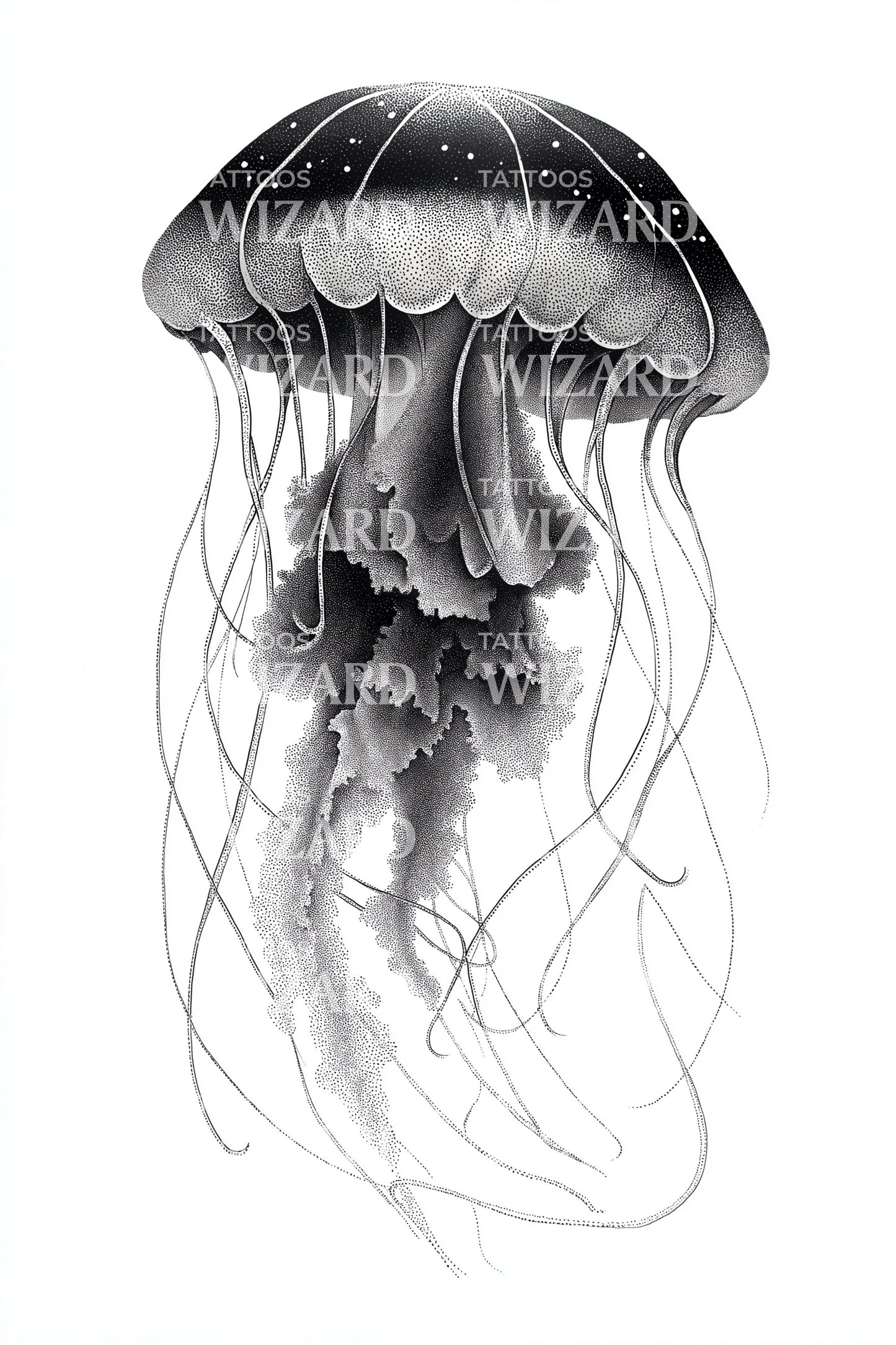 Midnight Jellyfish Drift Tattoo Idea