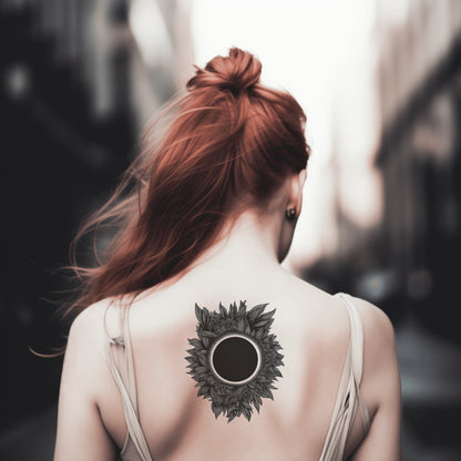 Midnight Zonnebloem Void Tatoeage Ontwerp