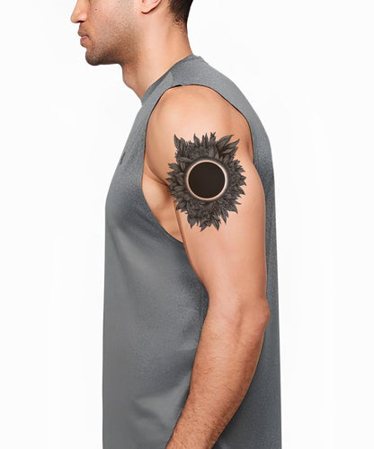 Midnight Zonnebloem Void Tatoeage Ontwerp
