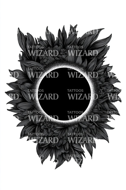 Midnight Zonnebloem Void Tatoeage Ontwerp