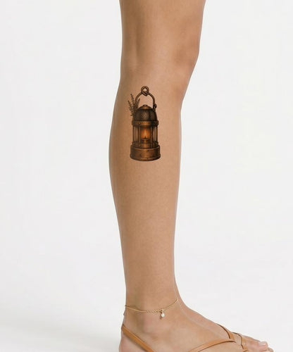 Design per tatuaggio di lampada di sicurezza da minatore in ottone