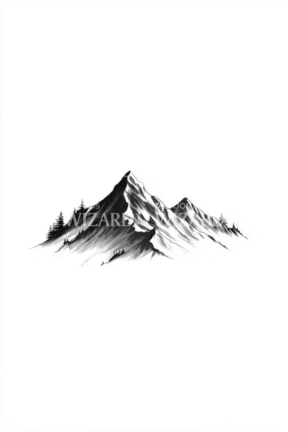 Minimal Alpine Range Tattoo Idea