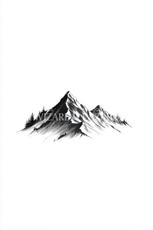 Minimal Alpine Range Tattoo Idea