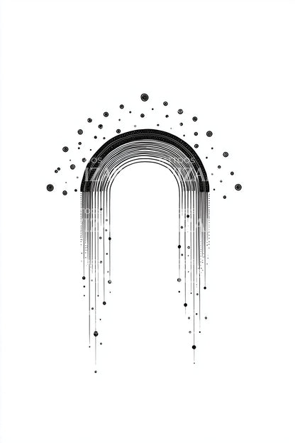 Minimal Arch Rainbow Tattoo Design