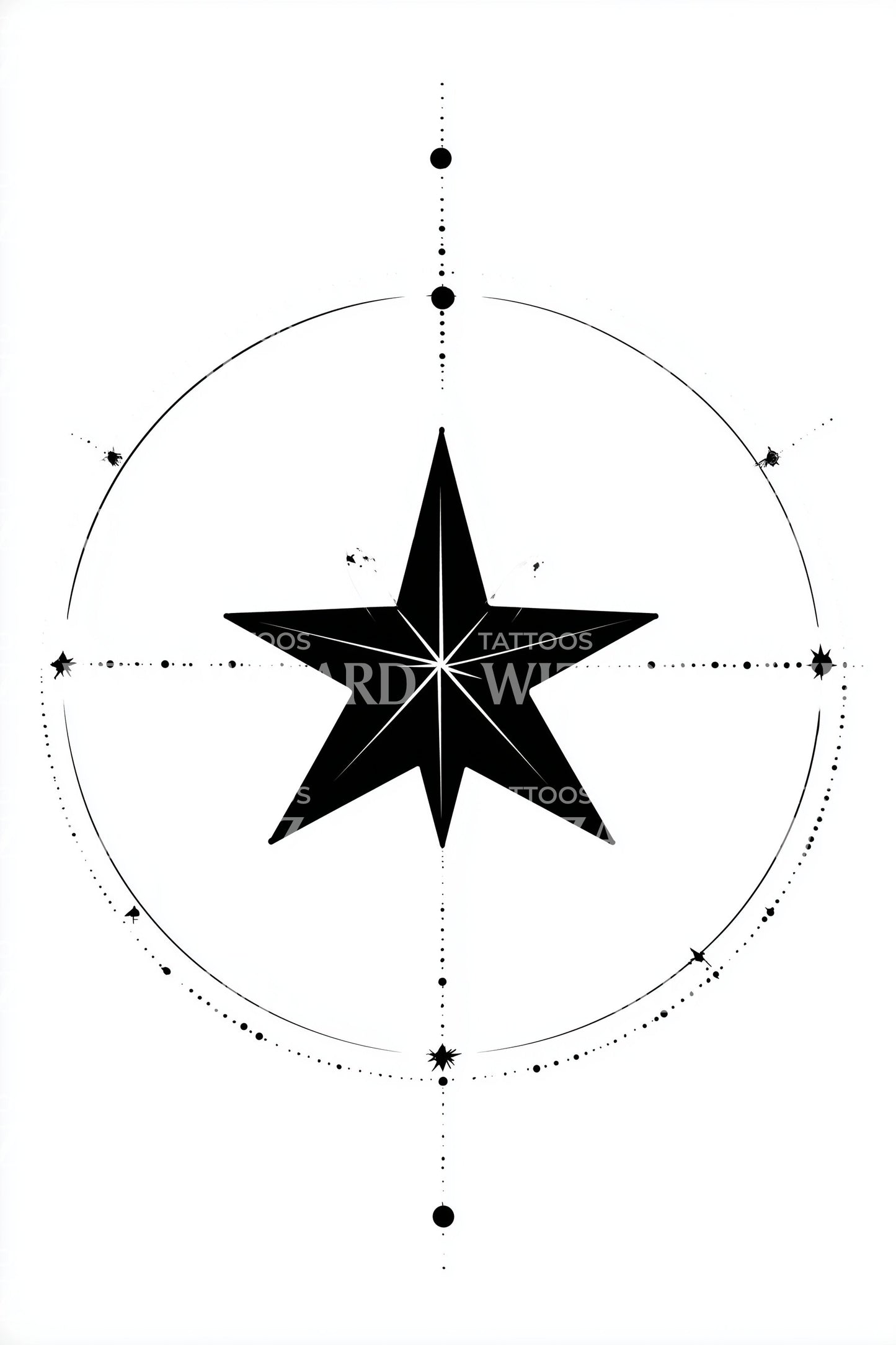 Minimal Astral Compass Tattoo Idea
