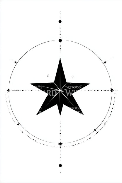 Minimal Astral Compass Tattoo Idea