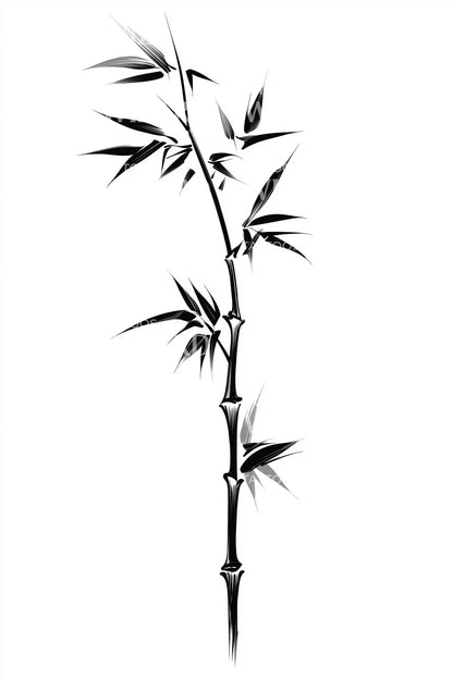 Minimal Bamboo Stalk Tattoo Design