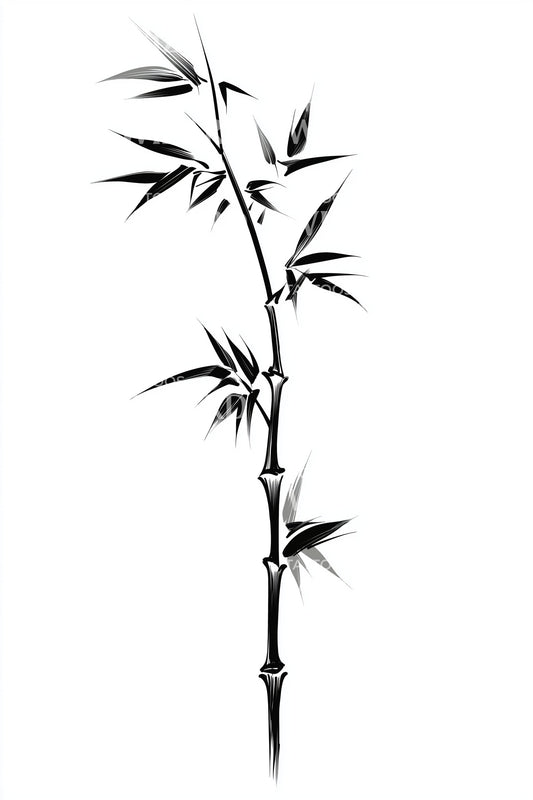 Minimal Bamboo Stalk Tattoo Design