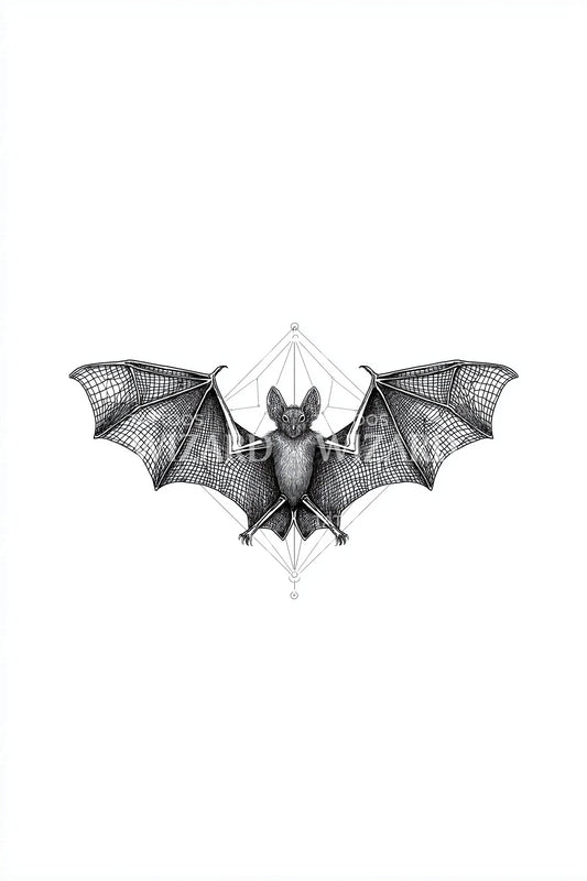 Minimal Bat Silhouette Tattoo Design