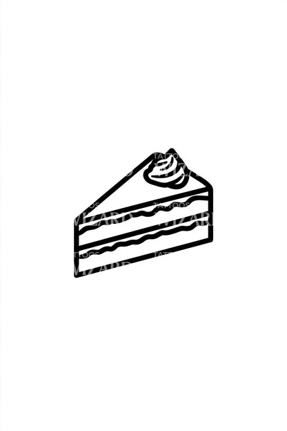 Minimal Cake Slice Tattoo Illustration