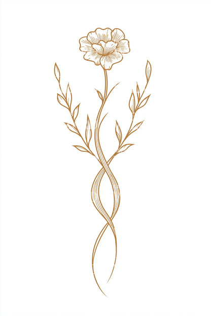 Desain Tato Batang Anyelir Minimalis