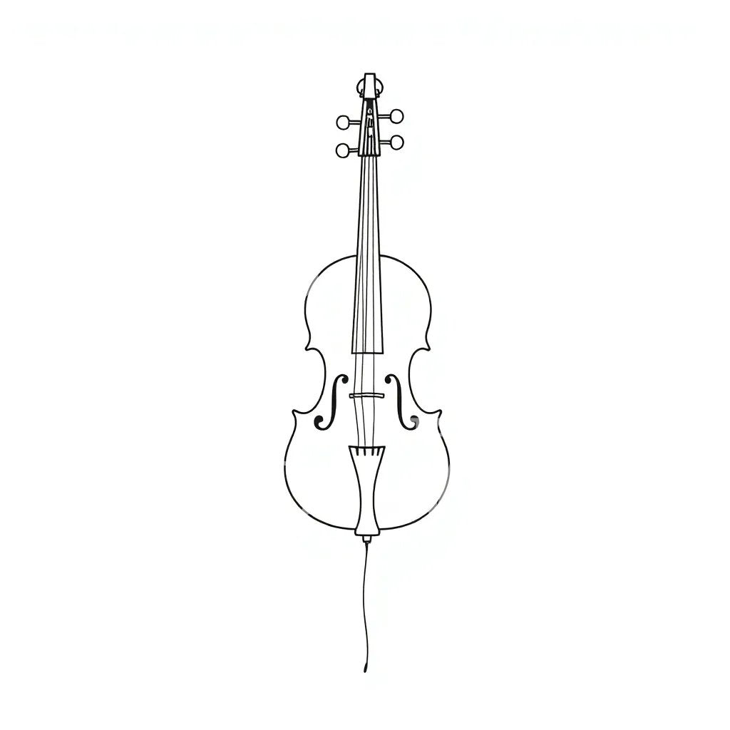 Minimal Cello Tattoo Design