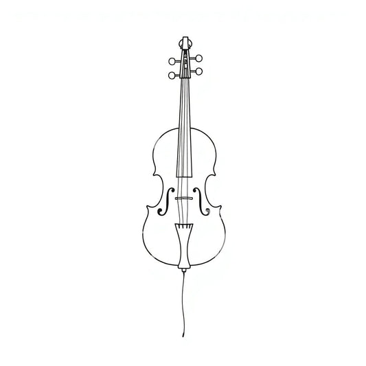 Minimal Cello Tattoo Design