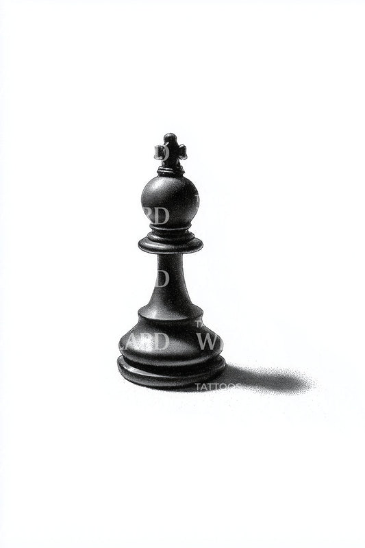 Minimal Chess Pawn Tattoo Design