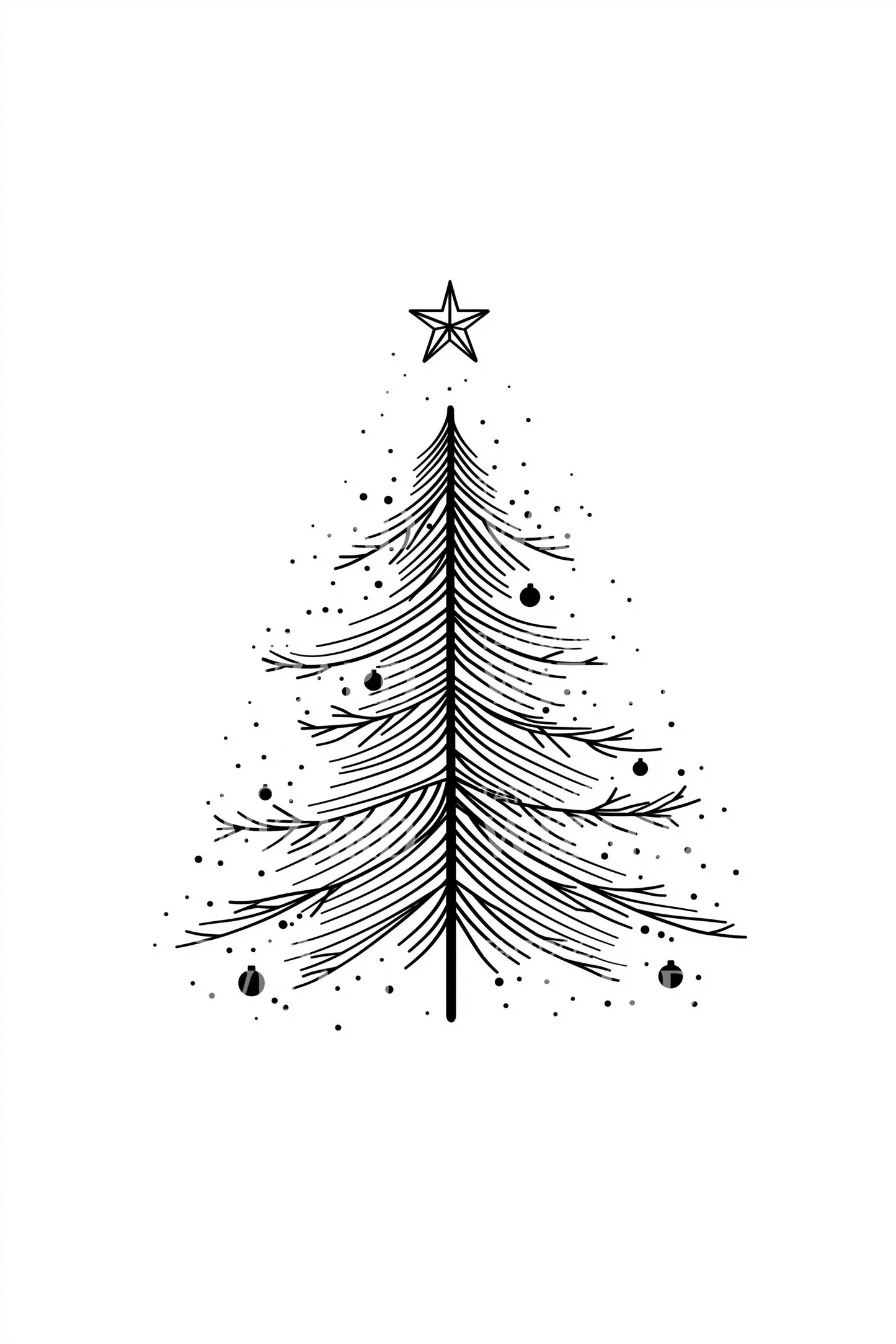 Minimal Christmas Tree Tattoo Design