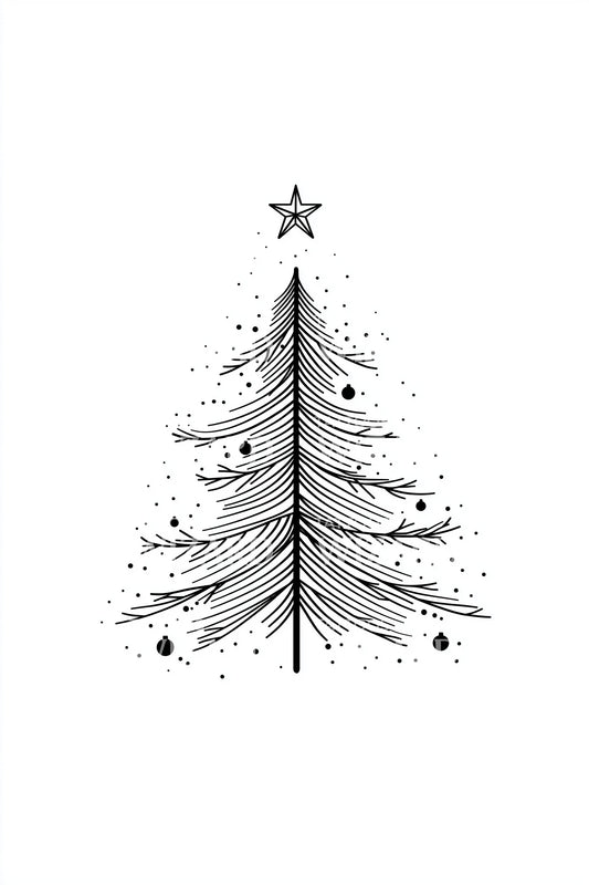 Minimal Christmas Tree Tattoo Design