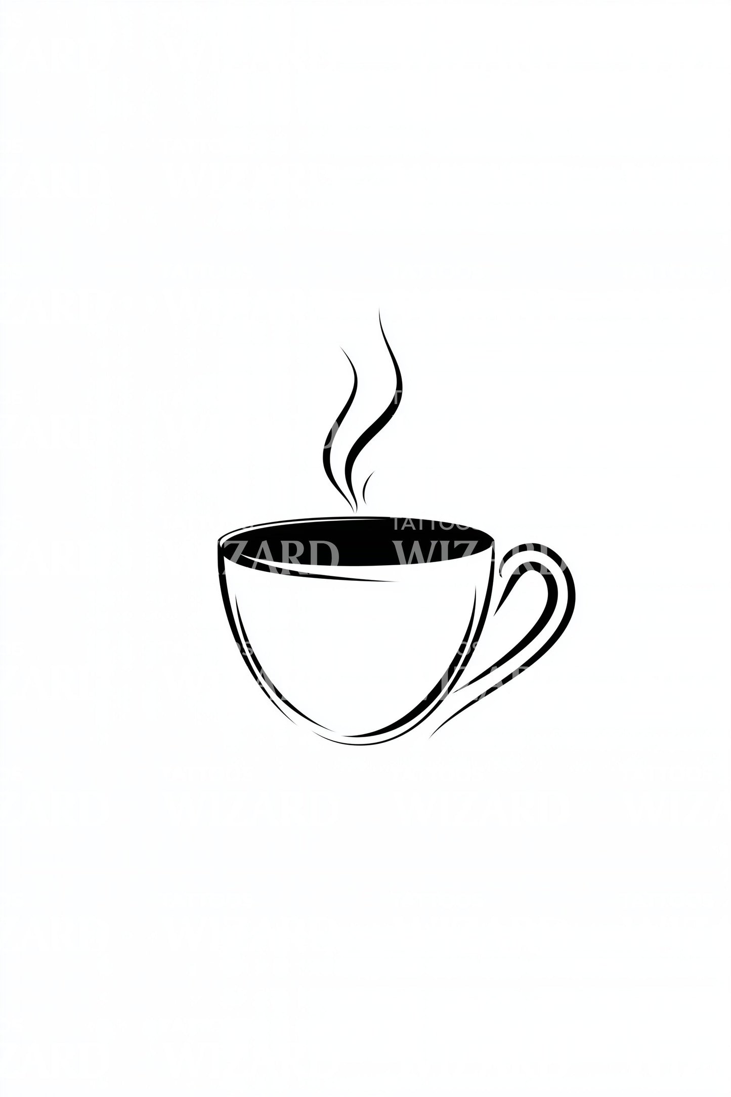Minimal Coffee Cup Tattoo Design