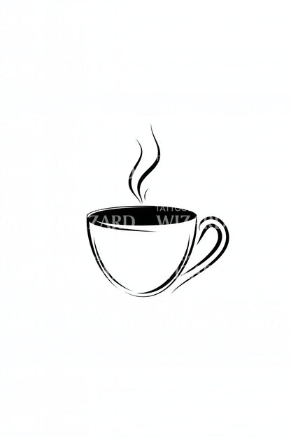 Minimal Coffee Cup Tattoo Design