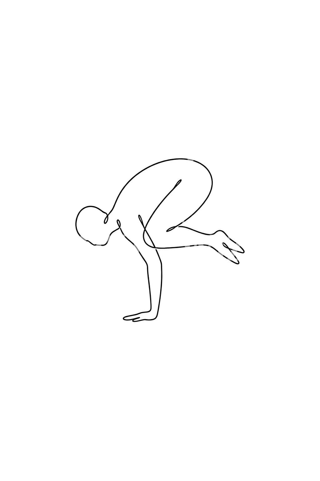 Idée de tatouage minimaliste de posture du corbeau