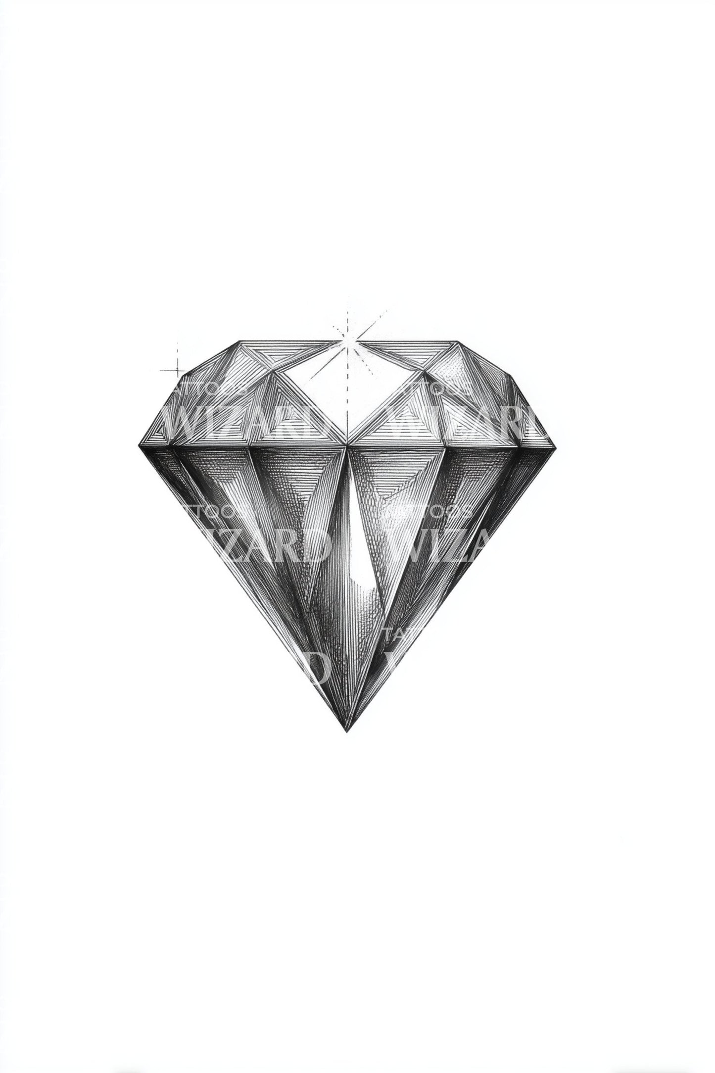 Minimal Diamond Tattoo Illustration