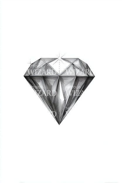 Minimal Diamond Tattoo Illustration