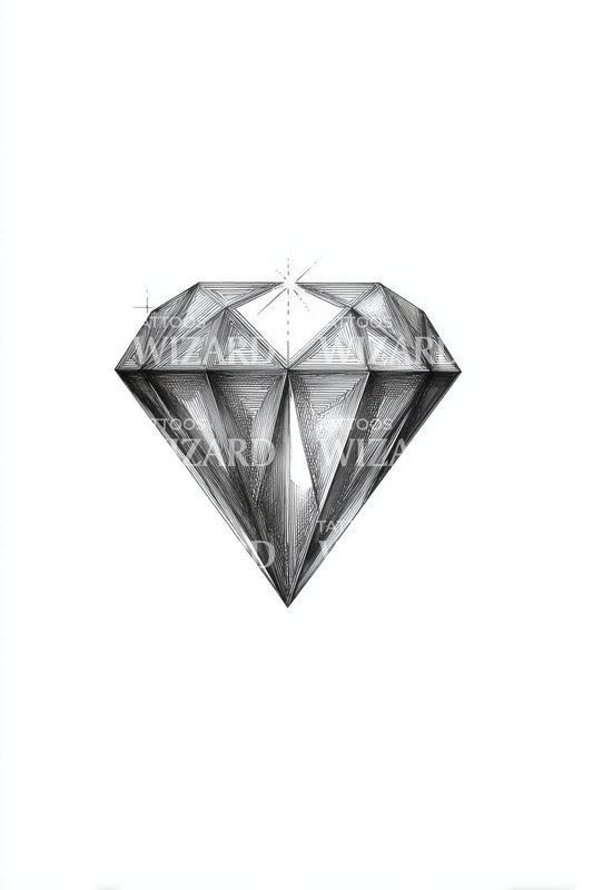 Minimal Diamond Tattoo Illustration